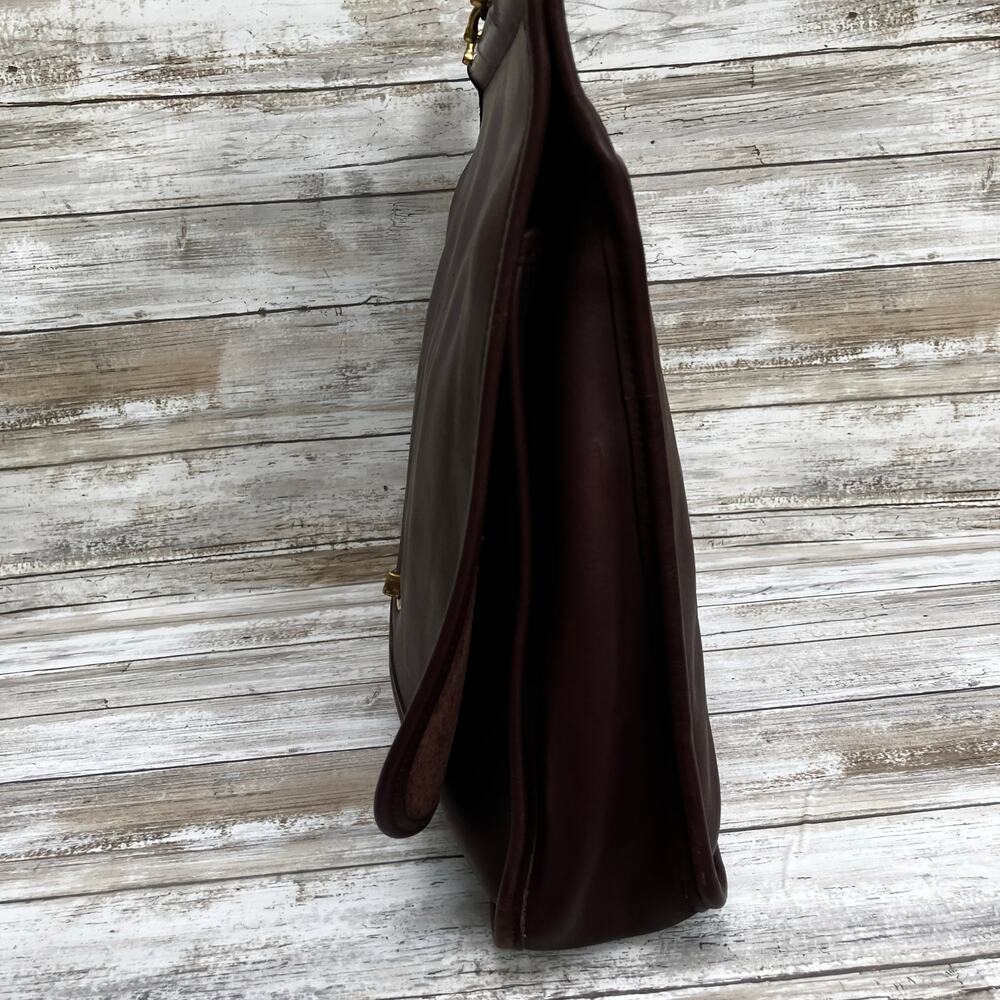 VTG Coach Leather Dowel‎ Briefcase 5292 Messenger Bag Brown Crossbody Turnlock - Picture 6 of 16